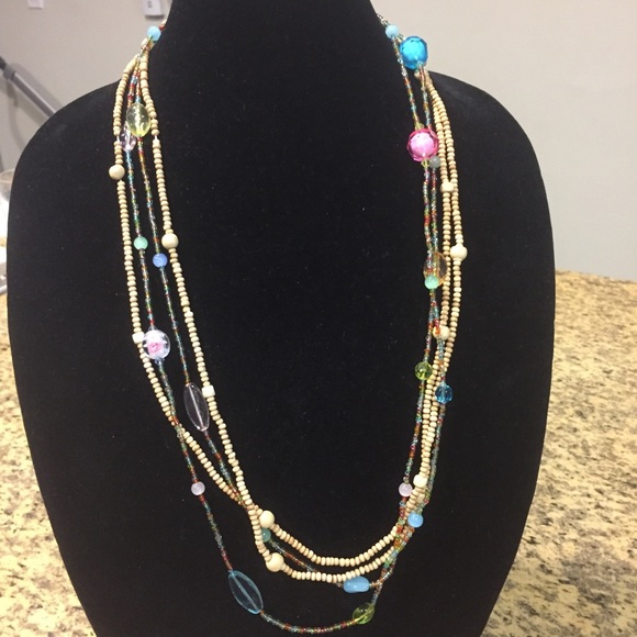 2 LOTS necklaces long tiny beaded long colorful - Picture 8 of 8